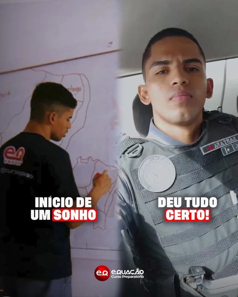 Aluno do Curso Equacao aprovado na carreira militar